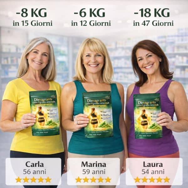 Donne sorridenti con tè matcha in mano, testimonianze di perdita peso.