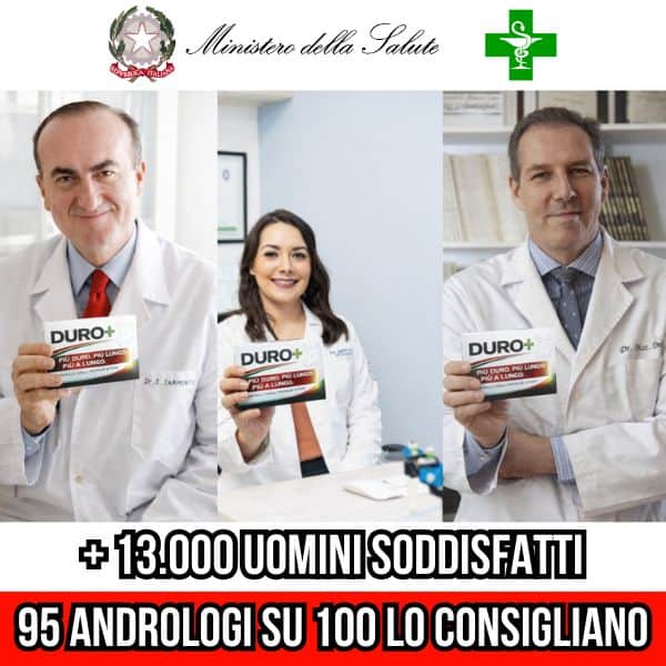 Medici sorridenti con prodotti DURO+ in ambiente clinico.
