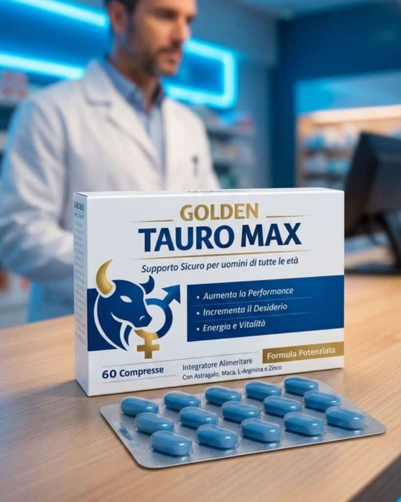 Integratore naturale Golden Tauro Max con 60 compresse per uomini.