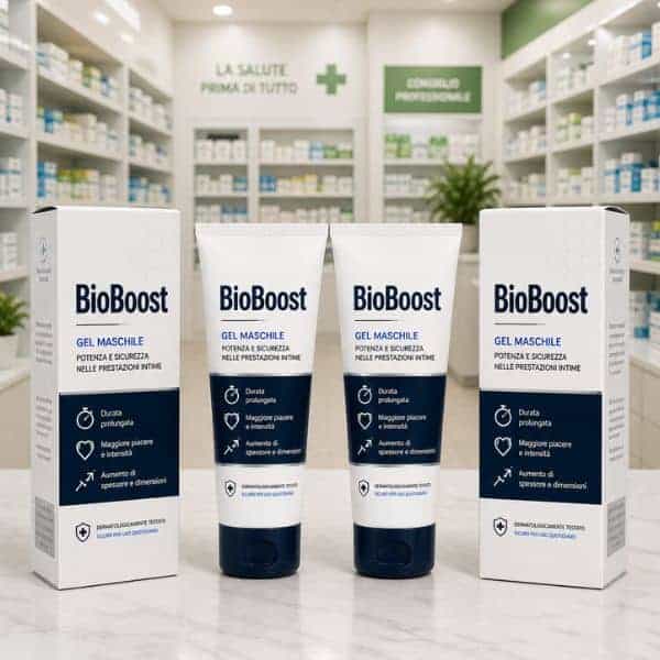 Gel maschile BioBoost per potenza e sicurezza.