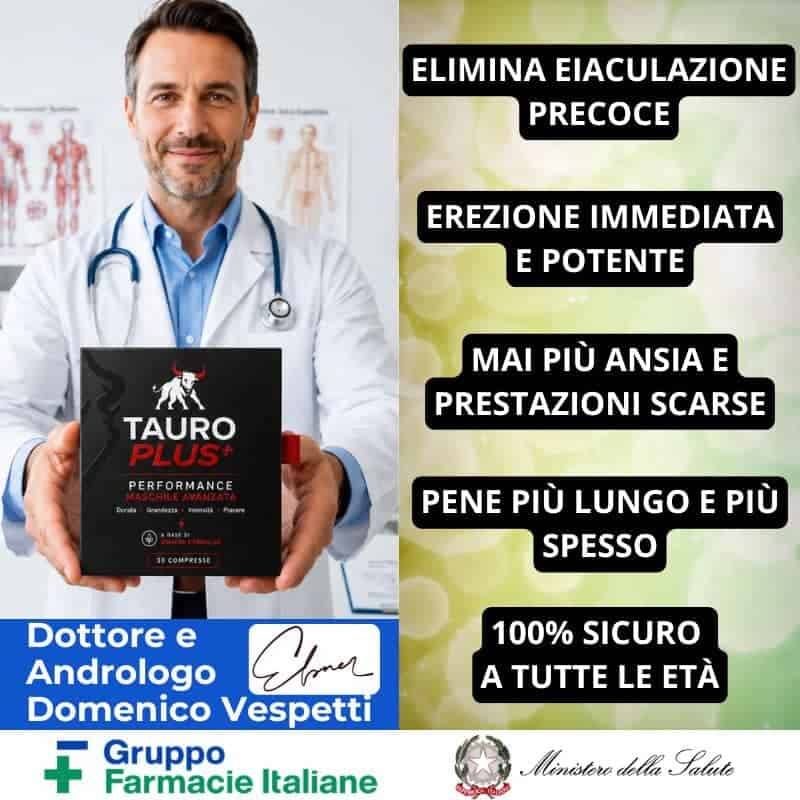 Integratore naturale Tauro Plus 1x per prostata e salute maschile.