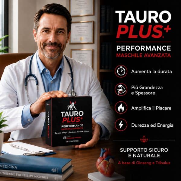 Integratore maschile Tauro Plus 1x per performance e energia.