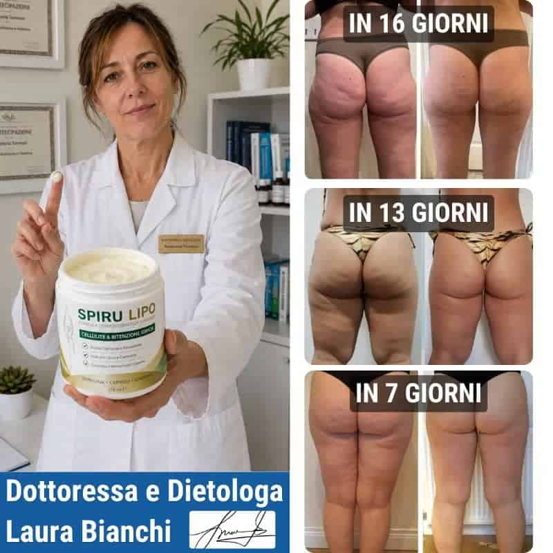 Dottoressa con Spiru Lipo e immagini di perdita di peso.