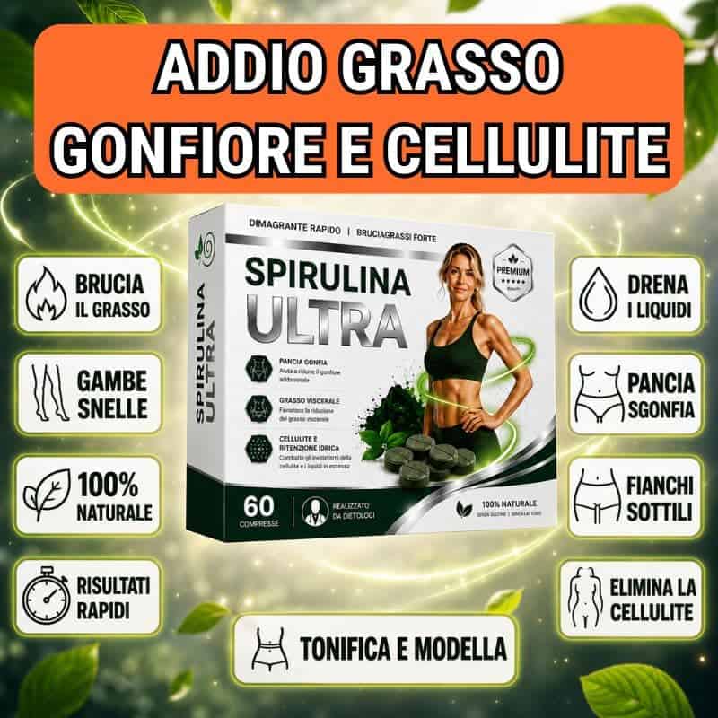 Integratore di spirulina ultra per bruciare grasso e cellulite.