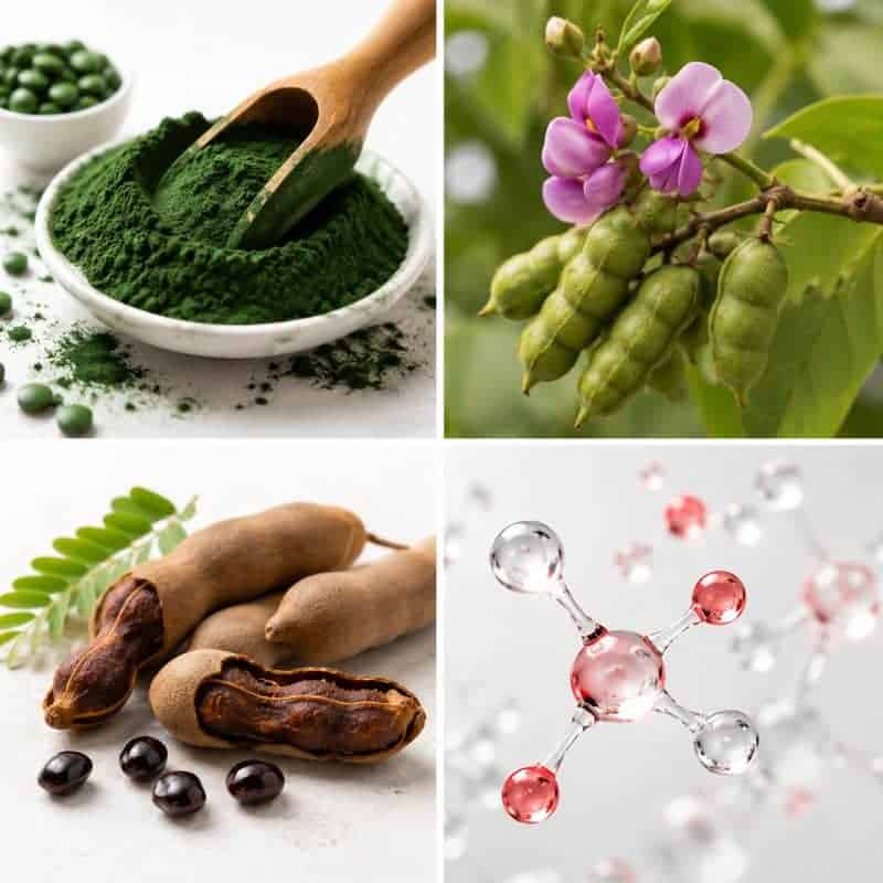 Immagine di erbe, piante e estratti naturali per la salute.
