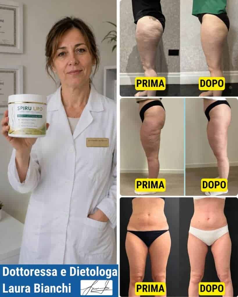 Dottoressa Laura Bianchi mostra i risultati prima e dopo l'uso di Spiru Lipo.