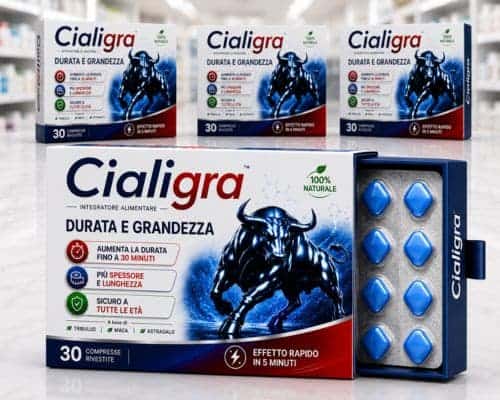 Cialigra 4x1 integratore per durata e grandezza, 30 compresse blu.