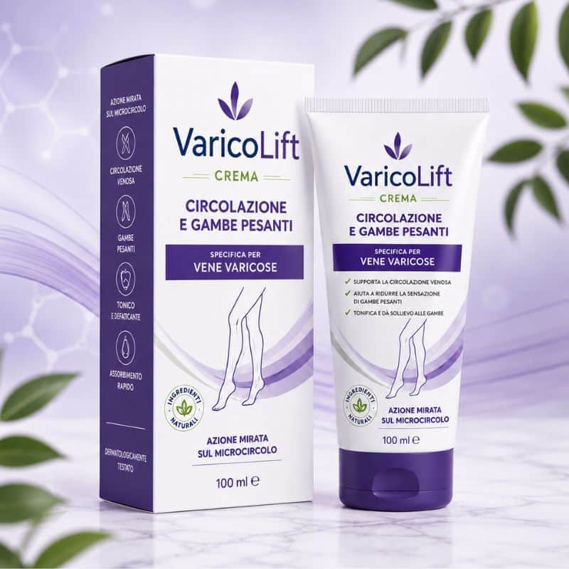 Crema VaricoLift per circolazione e gambe pesanti, trattamento naturale.